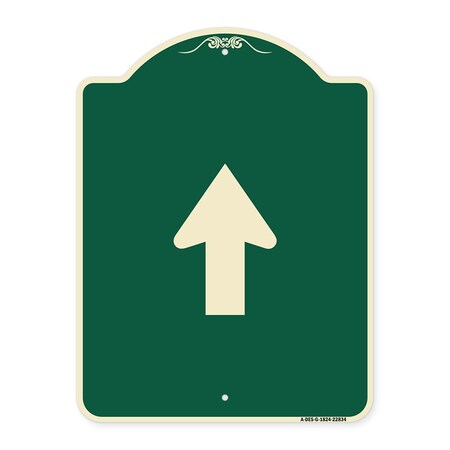 Signmission Straight Thru Straight Thru Symbol Heavy-Gauge Aluminum Architectural Sign, 24" x 18", G-1824-22834 A-DES-G-1824-22834